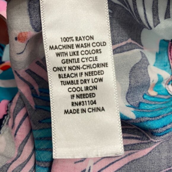 Crown & Ivory Tropical Flamingo Graphic Novelty Print AOP Top Blouse, Size XL - Picture 8 of 9